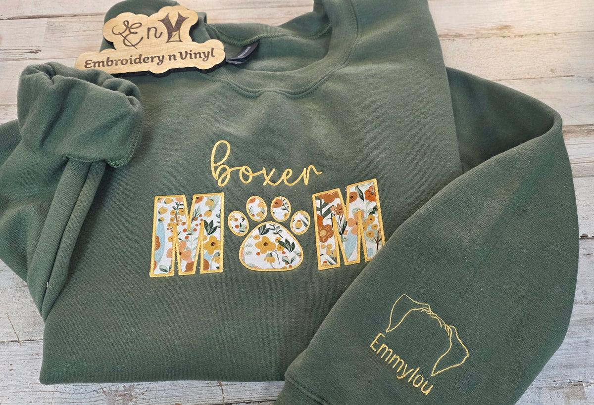 Embroidered Fur Mama Crewneck Sweatshirt