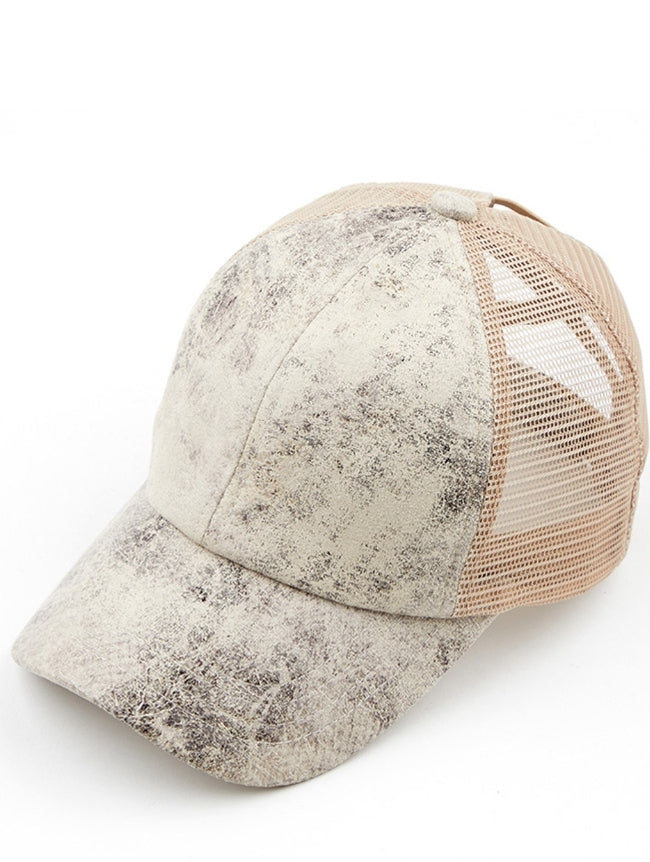 C.C. Distressed Ponytail Trucker Hat
