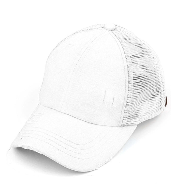 C.C. Distressed Ponytail Trucker Hat